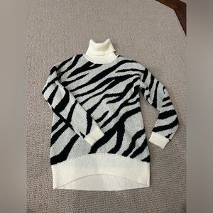 ZEBRA TURTLENECK SWEATER!! From Yummy Sweater Co.! Size XS! OBO! WORN ONCE!
